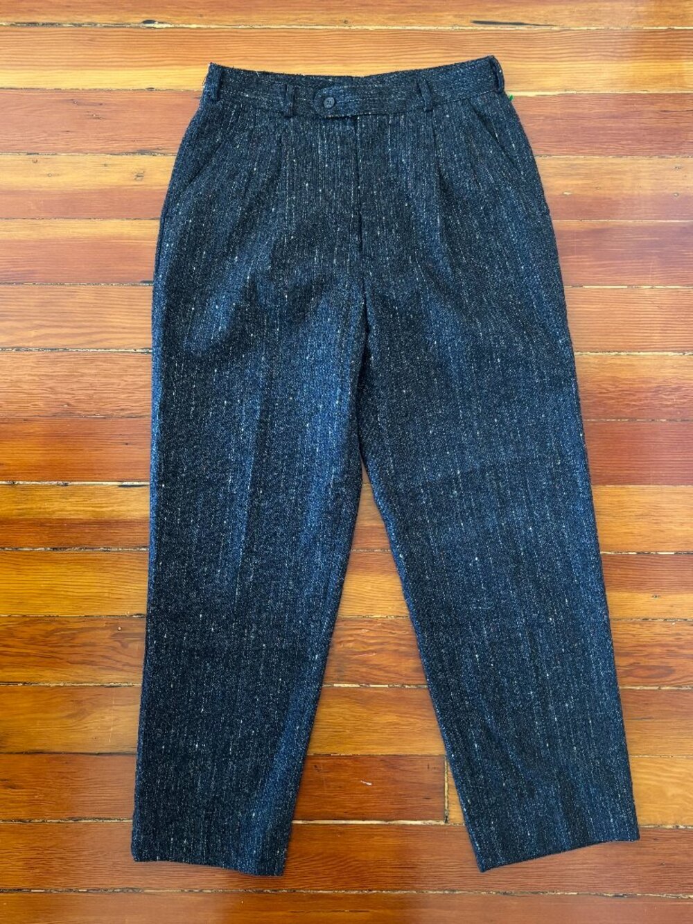 80s Deadstock Vintage Gray Tweed Preppy Trousers Hara Image Plus 30 x 32 MEDIUM